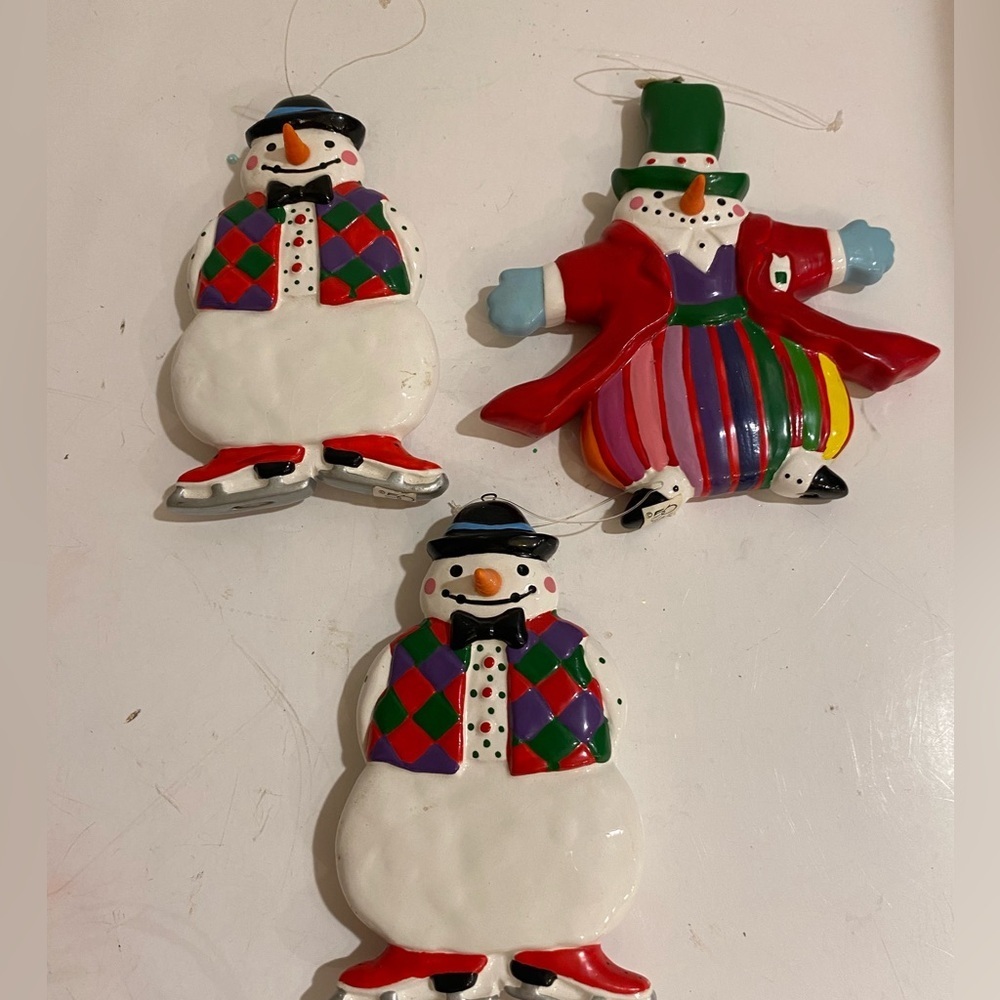 Set of 3 Dept. 56 Snowman Ornaments (DQ)